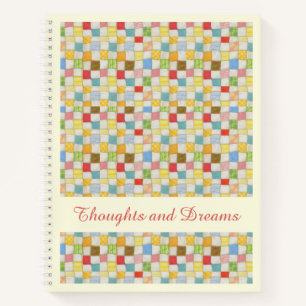 CRAZY QUILT 8.5x11 Notebook + Text gelb Notizblock