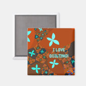 Crazy Quilt Abstrakt Fraktal Design Magnet (Vorderseite/Rückseite)