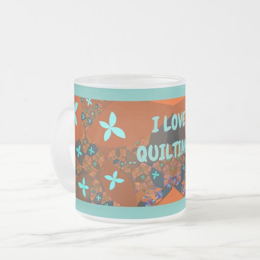 Crazy Quilt Abstrakt Fraktal Design Mattglastasse (Vorderseite Links)