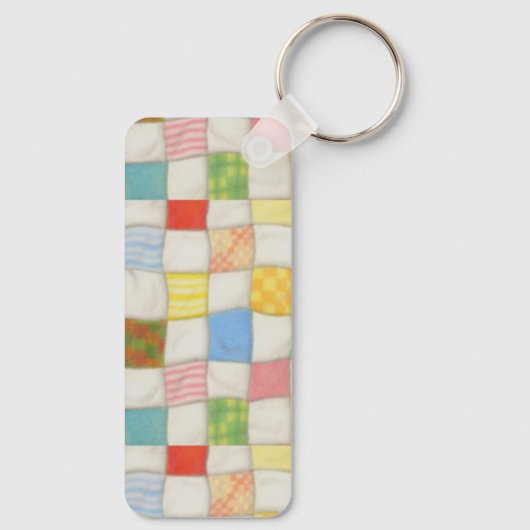 CRAZY QUILT Aluminium Rectangle Schlüsselanhänger (Rückseite)
