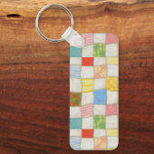 CRAZY QUILT Aluminium Rectangle Schlüsselanhänger (Vorderseite)