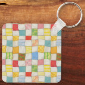 CRAZY QUILT Aluminium Square Schlüsselanhänger (Rückseite)