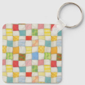 CRAZY QUILT Aluminium Square Schlüsselanhänger (Rückseite)