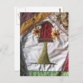 Crazy Quilt Birhouse Postkarte (Vorne/Hinten)