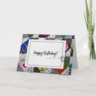 Crazy Quilt Birthday Karte