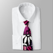 Crazy Quilt Black Cherry Floral Pattern Krawatte (Gebunden)