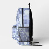 Crazy Quilt Blaues Gingham-Blumenmuster  Bedruckter Rucksack (Rechts)