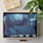 Crazy Quilt Blue Floral Muster Decoupage Seidenpapier (Geschenk)