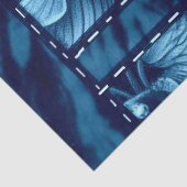 Crazy Quilt Blue Floral Muster Decoupage Seidenpapier (Detail)