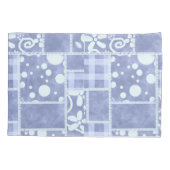 Crazy Quilt Blue Gingham Floral Personalized  Kissenbezug (Rückseite)