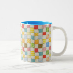 CRAZY QUILT Blue Zwei-Tone-Tasse Zweifarbige Tasse