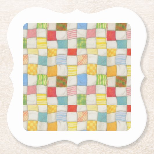 CRAZY QUILT Bracket Paper Untersetzer - White (Vorderseite)