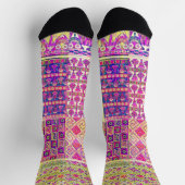 Crazy Quilt bunte Socken in rosa Tönen (Oben)