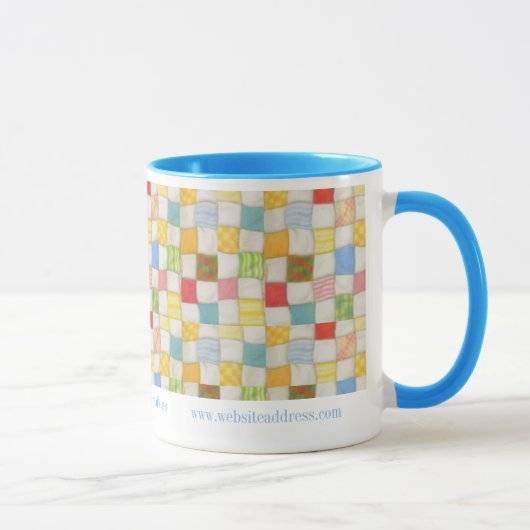 CRAZY QUILT Business ID Blue Combo Tasse (Rechts)