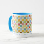 CRAZY QUILT Business ID Blue Combo Tasse (Vorderseite Links)