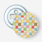CRAZY QUILT Button Flaschenöffner (Vorderseite)