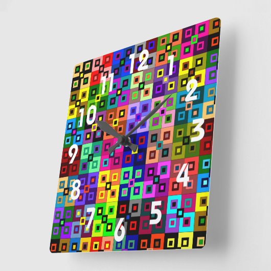 Crazy Quilt Clock Quadratische Wanduhr (Winkel)