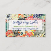 Crazy Quilt Custom Visitenkarte (Vorderseite)