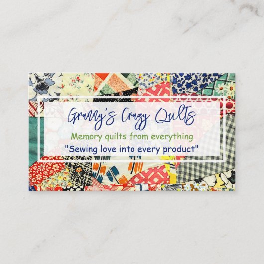 Crazy Quilt Custom Visitenkarte (Vorderseite)