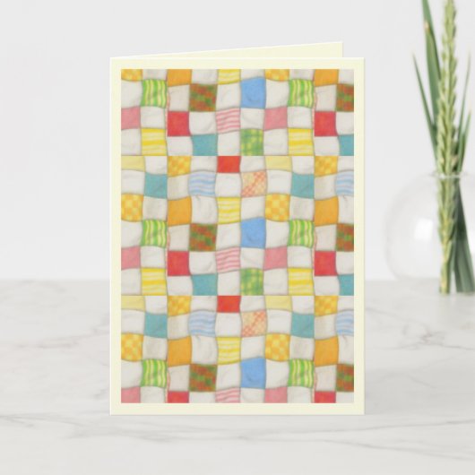 CRAZY QUILT Danke Karte / Creme (Vorderseite)