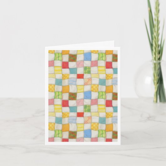 CRAZY QUILT Danke Note Card / White (Vorderseite)