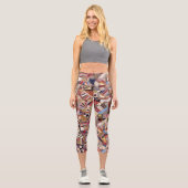 Crazy Quilt Design Capri Leggings (Vorderseite)