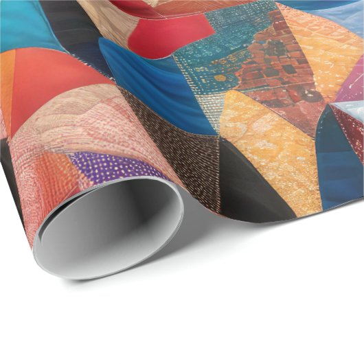 Crazy Quilt Design Geschenkpapier (Rolleneckpunkt)
