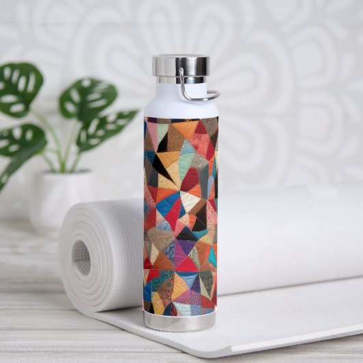 Crazy Quilt Design Trinkflasche (Yoga)