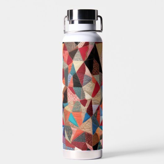 Crazy Quilt Design Trinkflasche (Rückseite)