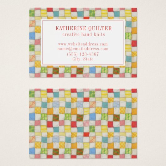 CRAZY QUILT Euro Business Card (Vorne & Hinten)