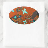 Crazy Quilt - FRAKTAL ABSTRACT DESIGN Ovaler Aufkleber (Tasche)