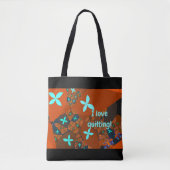 Crazy Quilt Fraktal Abstrakt Tasche (Vorderseite)