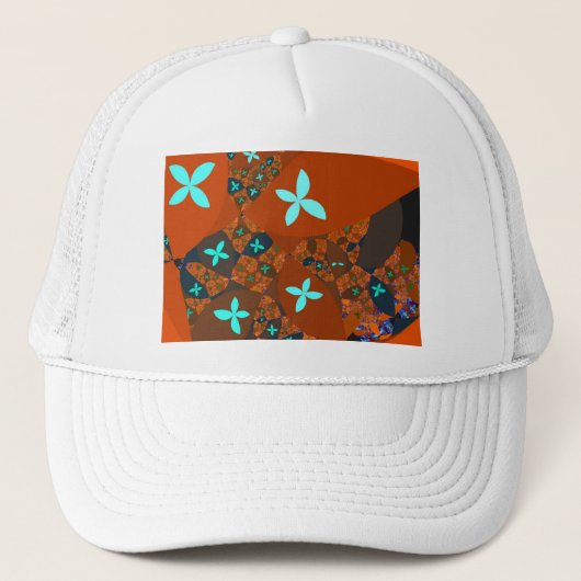 Crazy Quilt Fraktal Abstrakt Truckerkappe (Vorderseite)