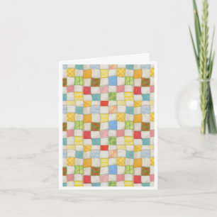 CRAZY QUILT Geburtstags-Notizkarte / Weiß Karte