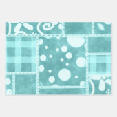Crazy Quilt Gingham Blumenmuster Decoupage Geschenkpapier Set (Vorderseite 2)