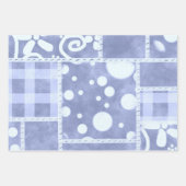 Crazy Quilt Gingham Blumenmuster Decoupage Geschenkpapier Set (Vorderseite)
