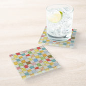 CRAZY QUILT Glass Getränke Coaster Glasuntersetzer (Schrägansicht)