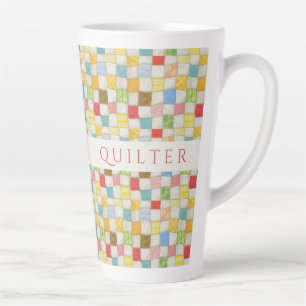 CRAZY QUILT groß Latte Tasse + Anfangs