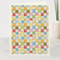 CRAZY QUILT Große Dankeschön-Karte / Creme