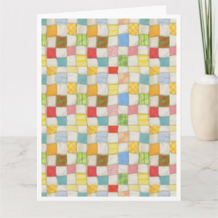 CRAZY QUILT Große Dankeschön-Karte / Weiß Dankeskarte
