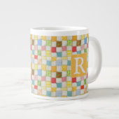 CRAZY QUILT Große Tasse + Text / Gold (Vorderseite Rechts)