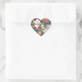 Crazy Quilt Heart Design Herz-Aufkleber (Tasche)
