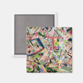Crazy Quilt in den Frühlingsfarben Magnet (Vorderseite/Rückseite)