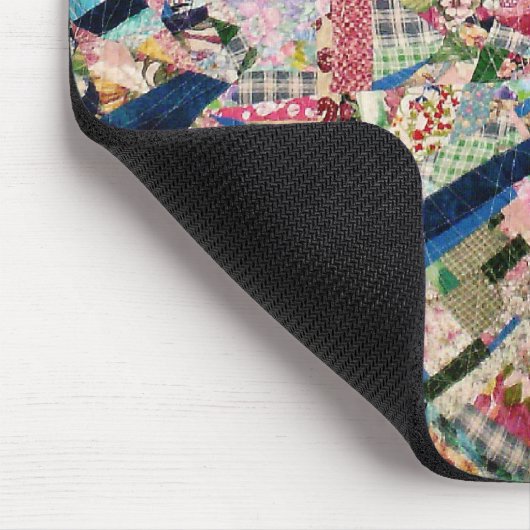Crazy Quilt in den Frühlingsfarben Mousepad (Ecke)