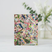 Crazy Quilt in den Frühlingsfarben Postkarte (Stehend Vorderseite)