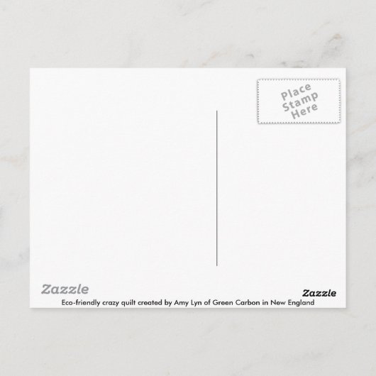 Crazy Quilt in den Frühlingsfarben Postkarte (Rückseite)