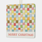 CRAZY QUILT Keramik Square Ornament + Text (Links)