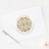CRAZY QUILT Large Round Address Umschlag Aufkleber (Umschlag)