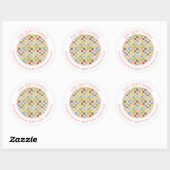 CRAZY QUILT Large Round Address Umschlag Aufkleber (Blatt)