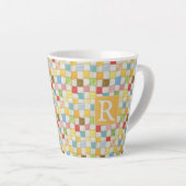 CRAZY QUILT Latte Tasse + Text / Gold (Rechte Ecke)